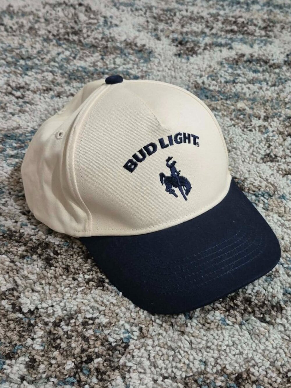 Country Liberty x Bud Light White & Navy Embroidered Snapback Logo Hat